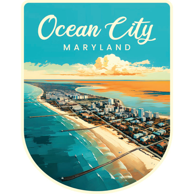 Ocean City Maryland Souvenir Decoratve Flat Magnet or Sticker 2-Inch