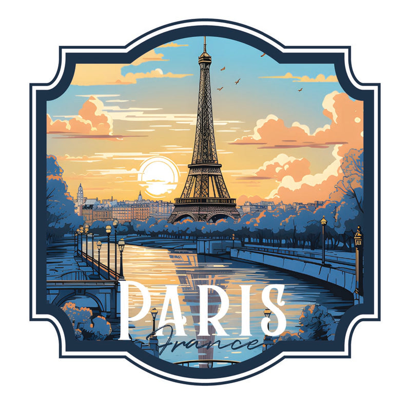 Paris France Souvenir Decoratve Flat Magnet or Sticker 2-Inch
