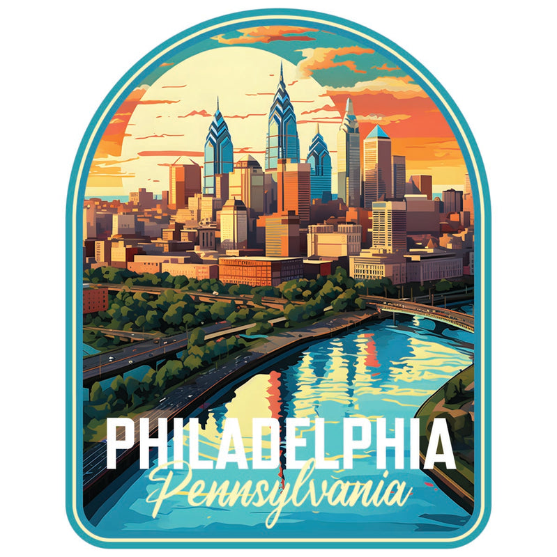 Philadelphia Pennsylvania Souvenir Decoratve Flat Magnet or Sticker 2-Inch
