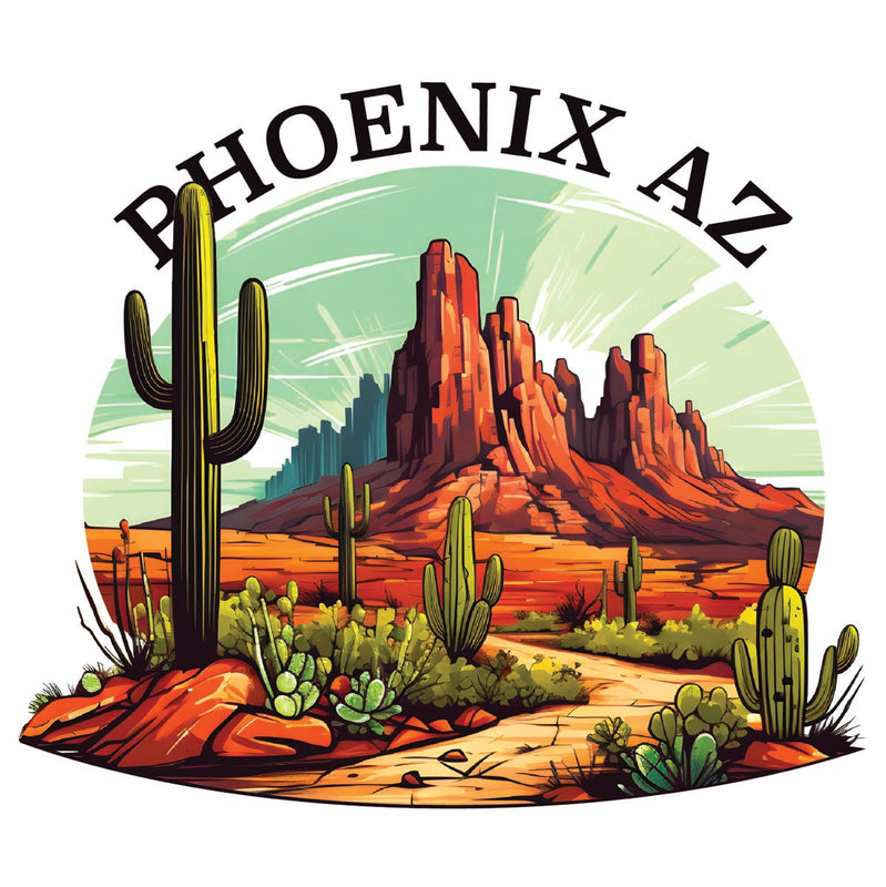 Phoenix Arizona Souvenir Decoratve Flat Magnet or Sticker 2-Inch