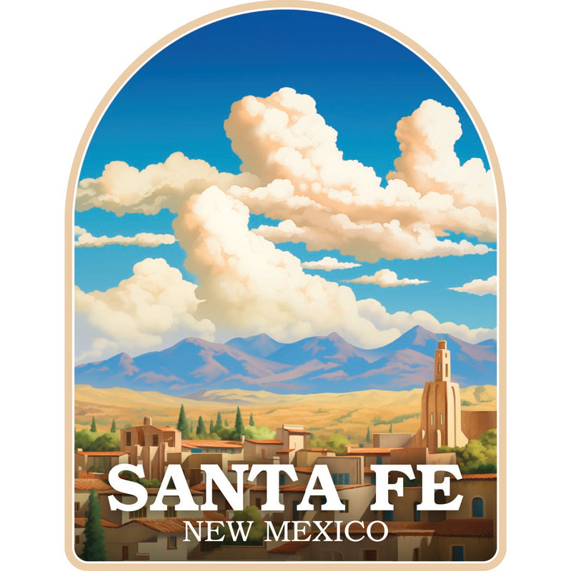 Santa Fe New Mexico Souvenir Decoratve Flat Magnet or Sticker 2-Inch
