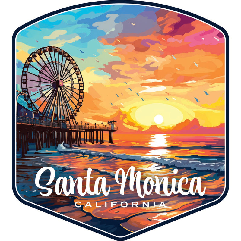Santa Monica California Souvenir Decoratve Flat Magnet or Sticker 2-Inch