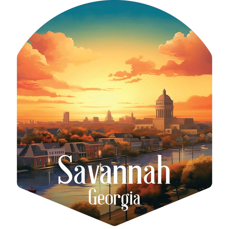 Savannah Georgia Souvenir Decoratve Flat Magnet or Sticker 2-Inch