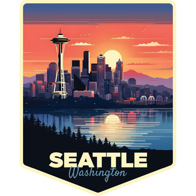 Seattle Washington Souvenir Decoratve Flat Magnet or Sticker 2-Inch