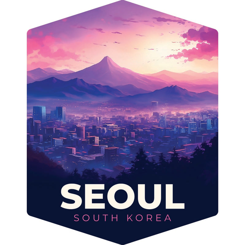 Seoul South Korea Souvenir Decoratve Flat Magnet or Sticker 2-Inch