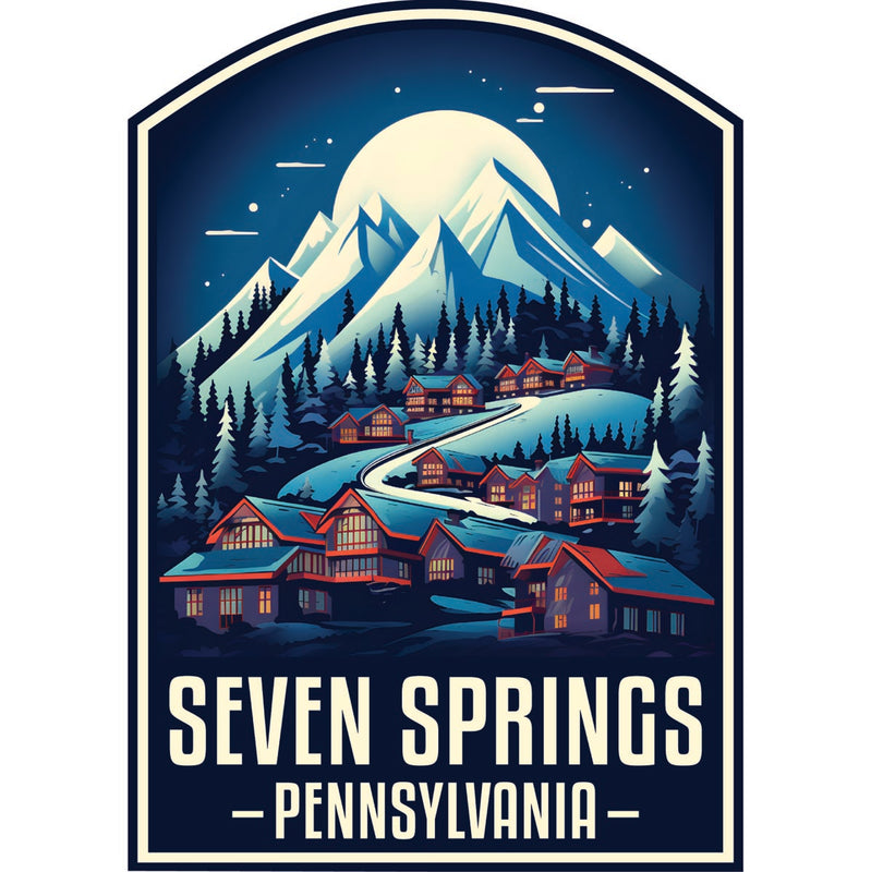 Seven Springs Pennsylvania Souvenir Decoratve Flat Magnet or Sticker 2-Inch