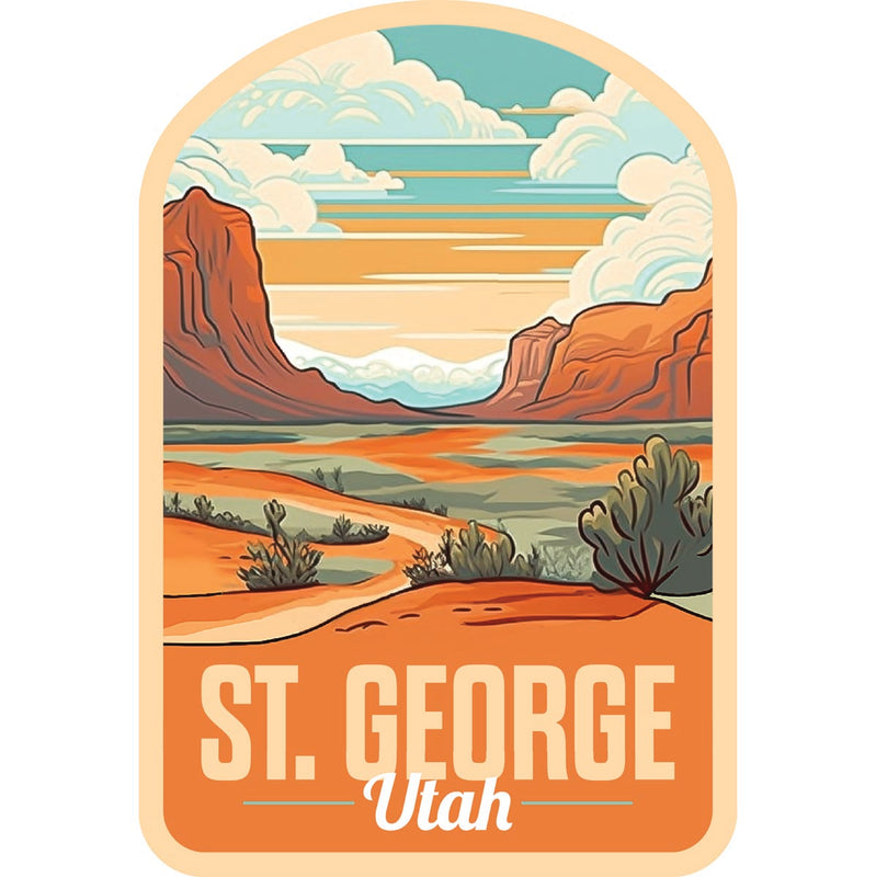 St. George Utah Souvenir Decoratve Flat Magnet or Sticker 2-Inch