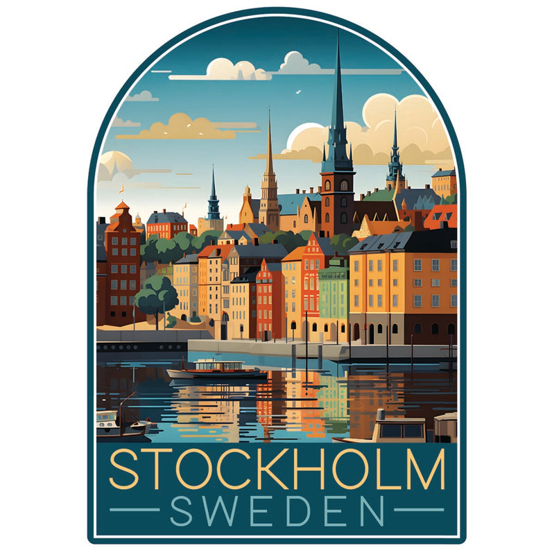 Stockholm Sweden Souvenir Decoratve Flat Magnet or Sticker 2-Inch
