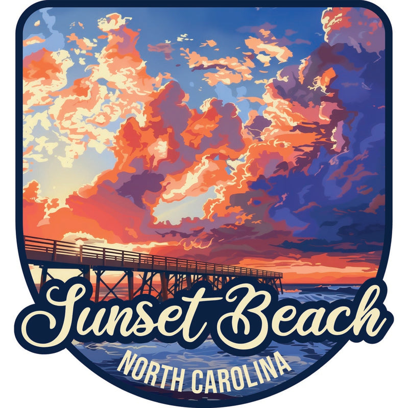 Sunset Beach North Carolina Souvenir Decoratve Flat Magnet or Sticker 2-Inch