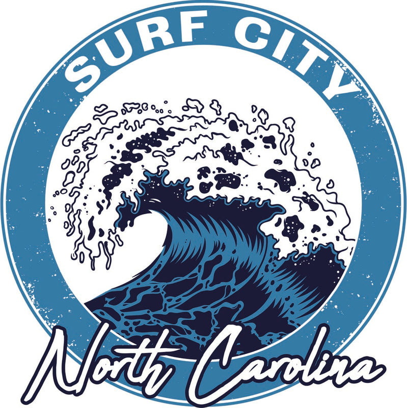 Surf City North Carolina Souvenir Decoratve Flat Magnet or Sticker 2-Inch
