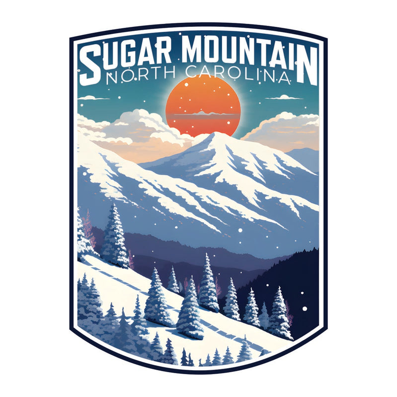 Sugar Mountain North Carolina Souvenir Decoratve Flat Magnet or Sticker 2-Inch