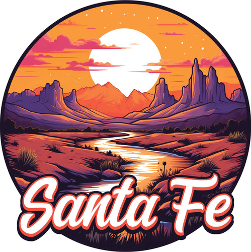 Santa Fe New Mexico Design B Souvenir Vinyl Decal Sticker 2-Inch