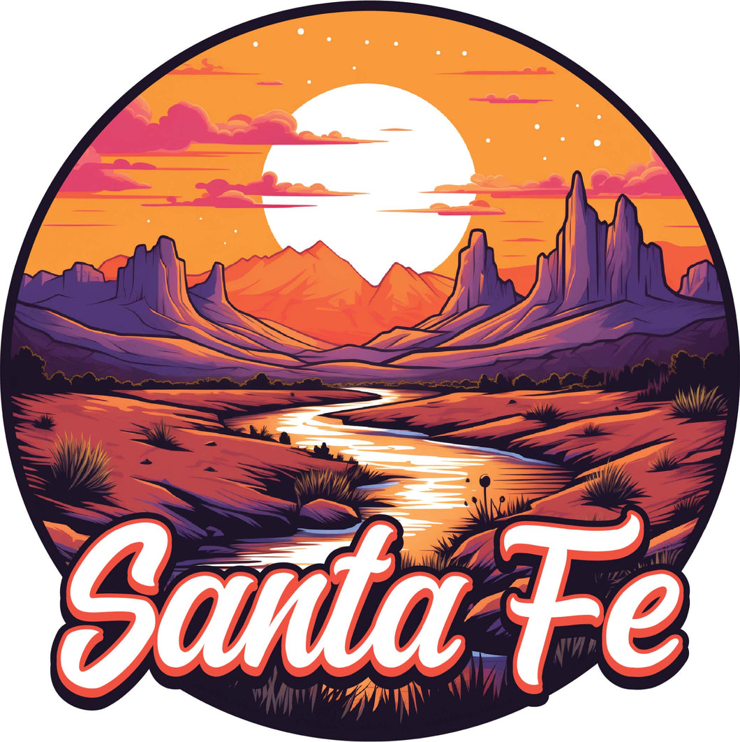 Santa Fe New Mexico Design B Souvenir Vinyl Decal Sticker 2-Inch