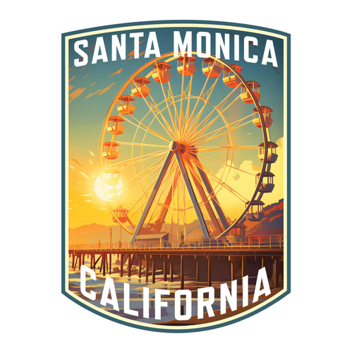Santa Monica California Design C Souvenir Vinyl Decal Sticker 2-Inch