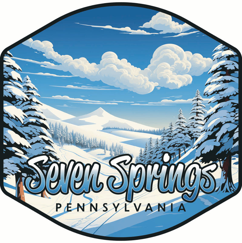 Seven Springs Pennsylvania Ski Slopes Design Souvenir Vinyl Decal Sticker 4-Inch