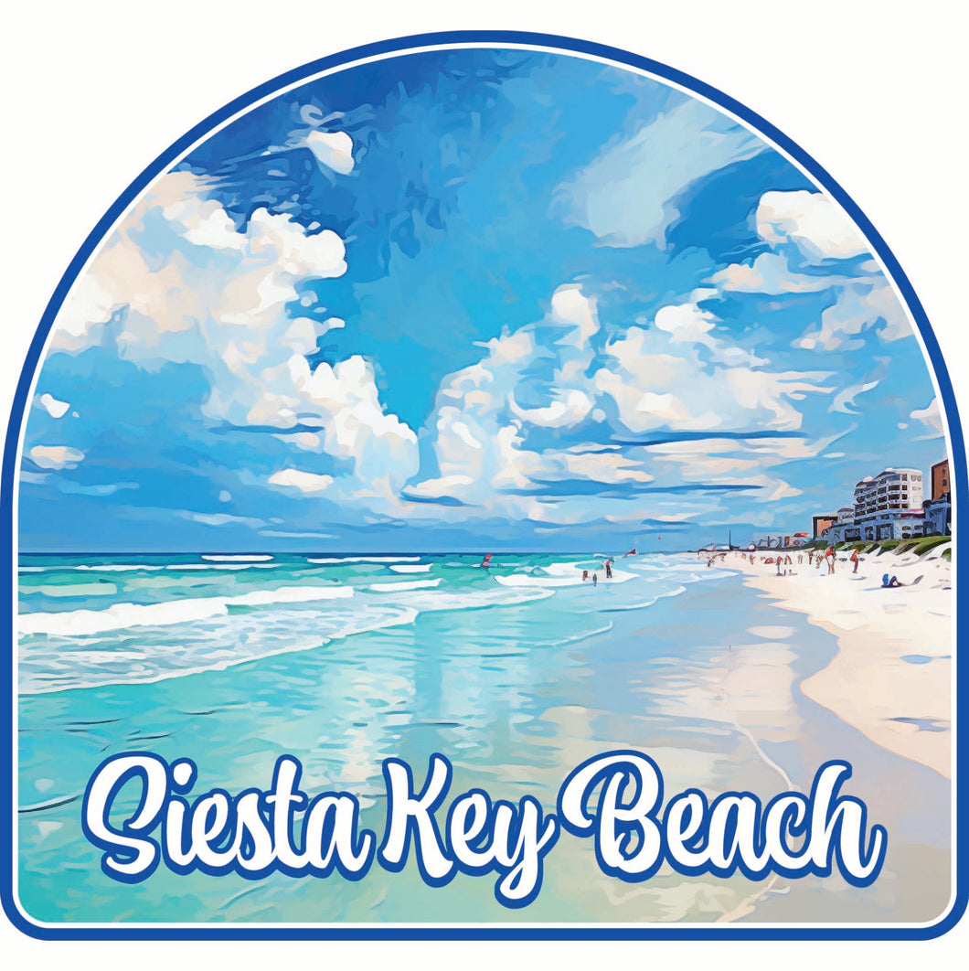 Siesta Key Beach Florida Oceanfront Design Souvenir Vinyl Decal Sticker 6-Inch