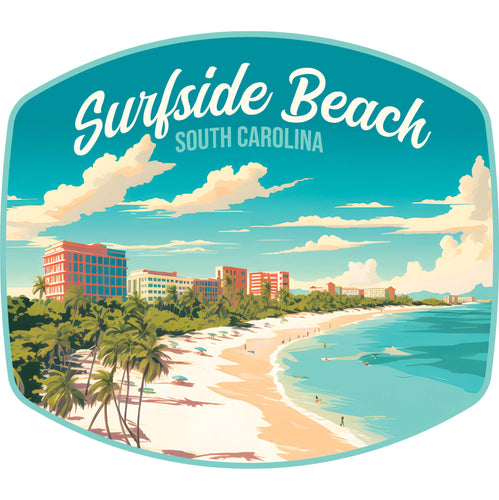 Surfside Beach South Carolina Design B Souvenir Vinyl Decal Sticker 4-Inch