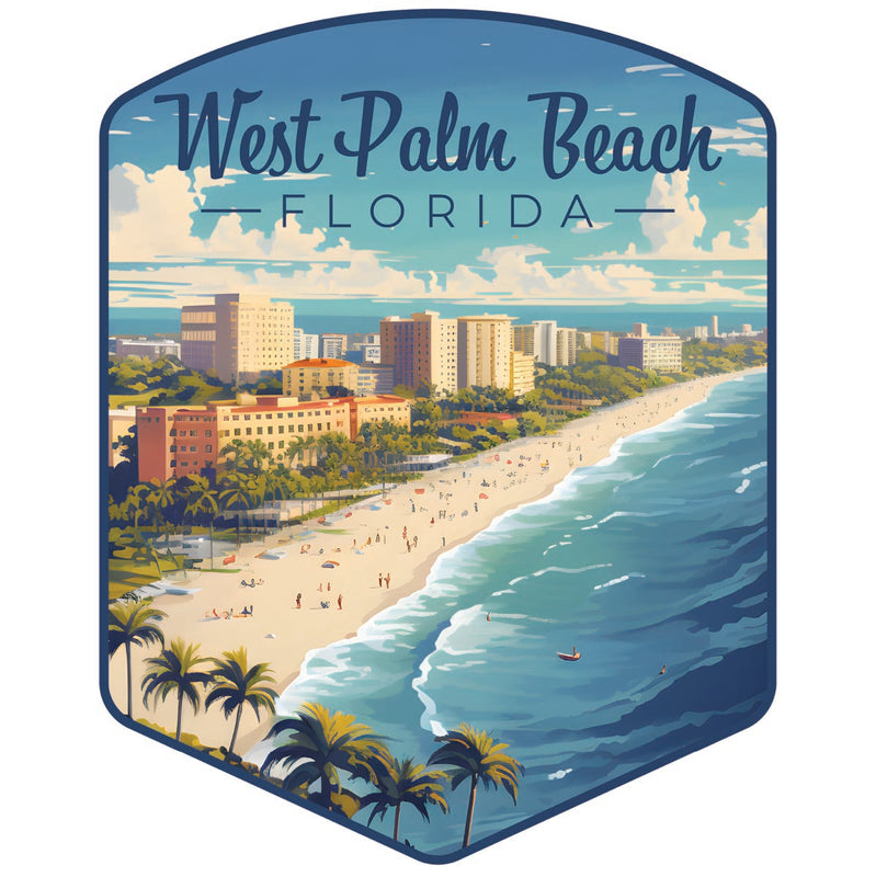 West Palm Beach Florida Souvenir Decoratve Flat Magnet or Sticker 2-Inch