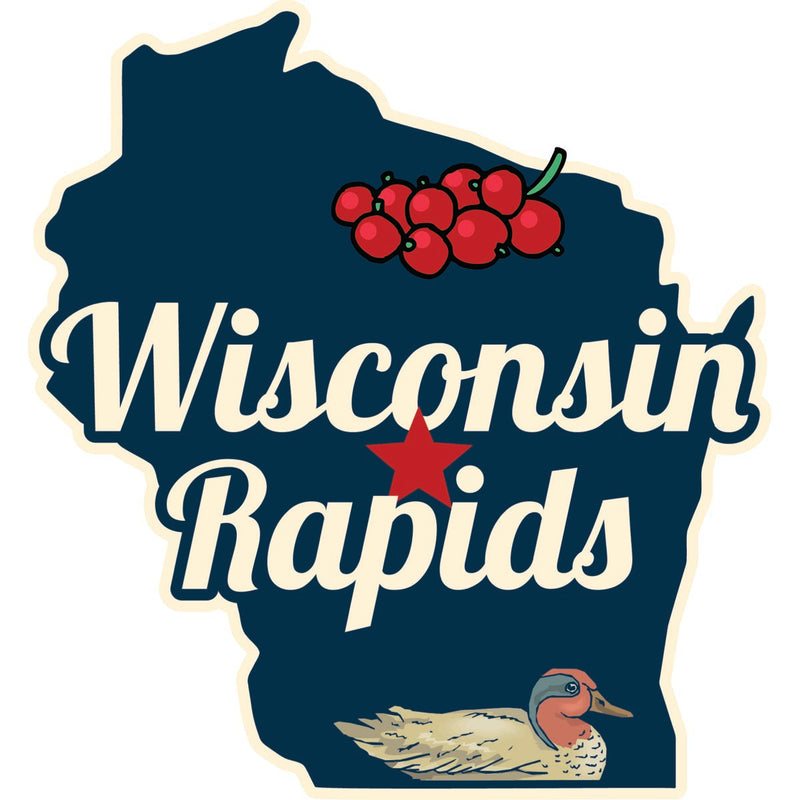 Wisconsin Rapids Souvenir Decoratve Flat Magnet or Sticker 2-Inch