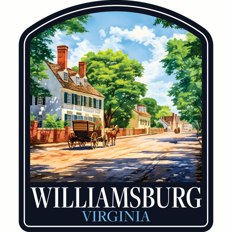 Williamsburg Virginia Colonial Street Design Souvenir Vinyl Decal Sticker 2-Inch
