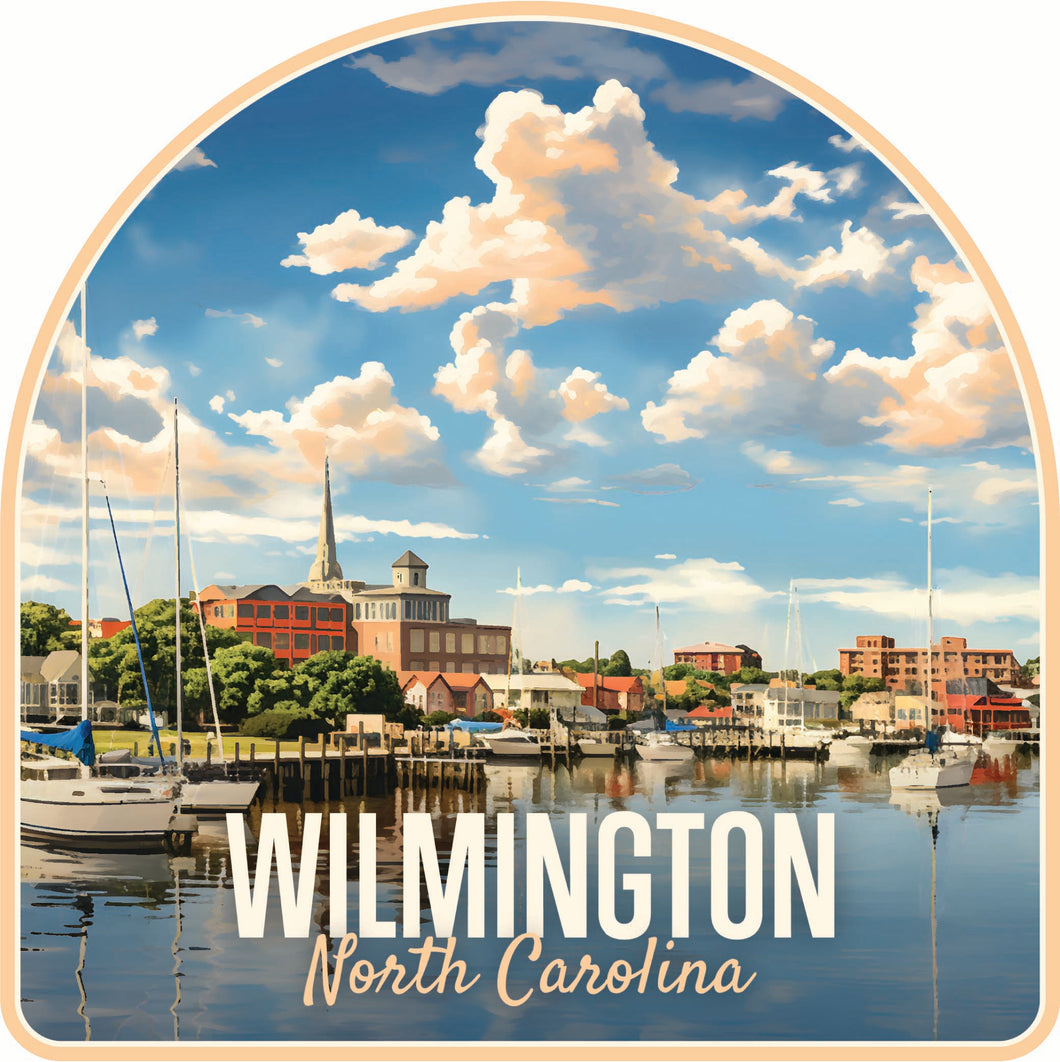 Wilmington North Carolina Riverwalk Design Souvenir Vinyl Decal Sticker 2-Inch