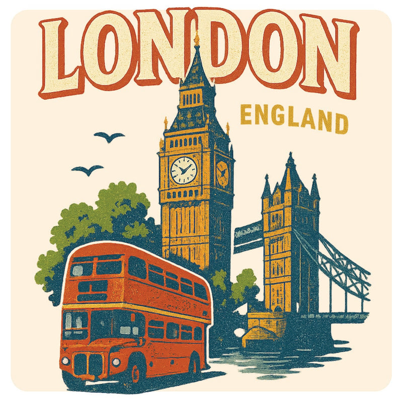 London England Vintage Design Souvenir Decorative Flat Magnet or ...