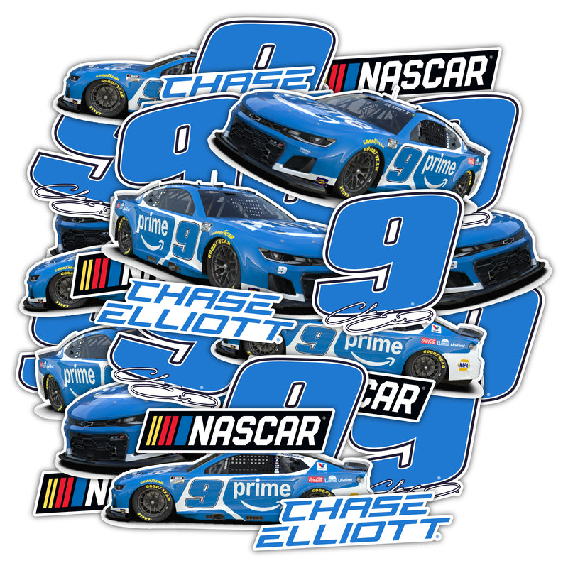 Nascar #9 Chase Elliott 10 Pack Vinyl Decal Stickers Officially Licensed