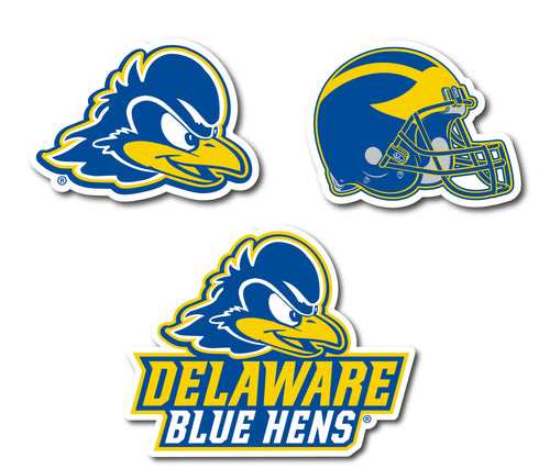Delaware Blue Hens Vinyl Decal Sticker 3 Pack 4-Inch Each Officially Licensed Collegiate Product 