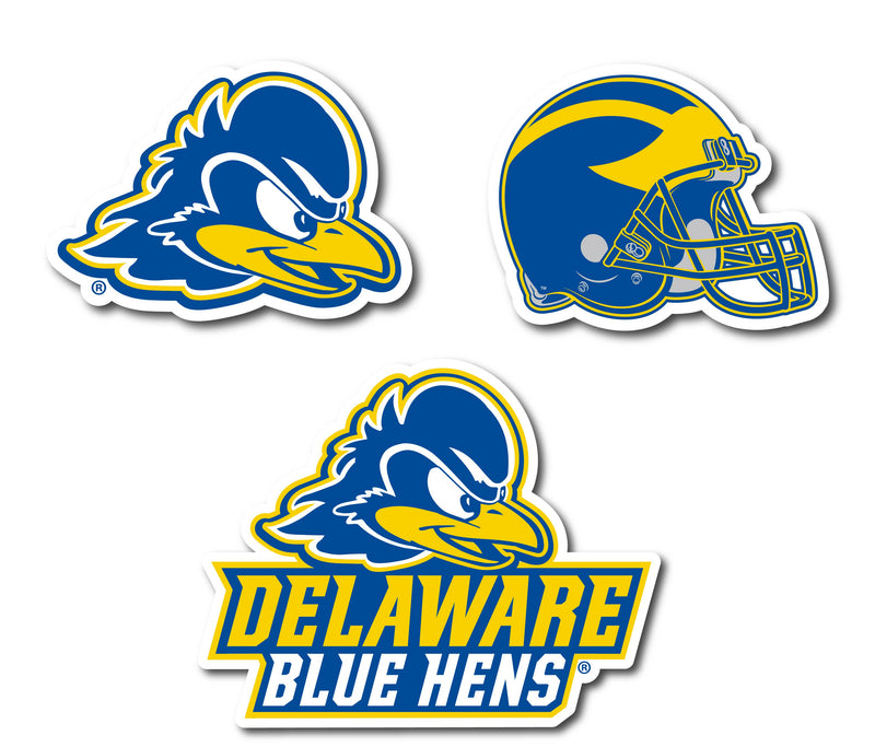 Delaware Blue Hens Vinyl Decal Sticker 3 Pack 4-Inch Each Officially Licensed Collegiate Product 