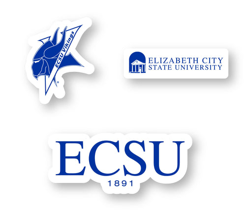 Elizabeth City State University Vinyl Decal Sticker 3 Pack 4-Inch Each Officially Licensed Collegiate Product 
