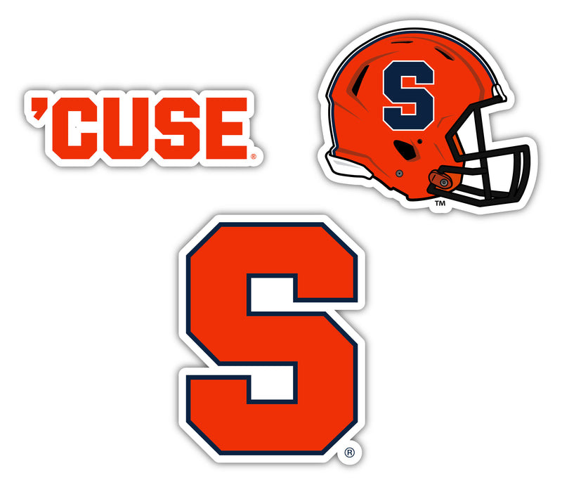 Syracuse Orange Vinyl Decal Sticker 3-Pack (4-Inch Each) Officially Licensed Collegiate Product