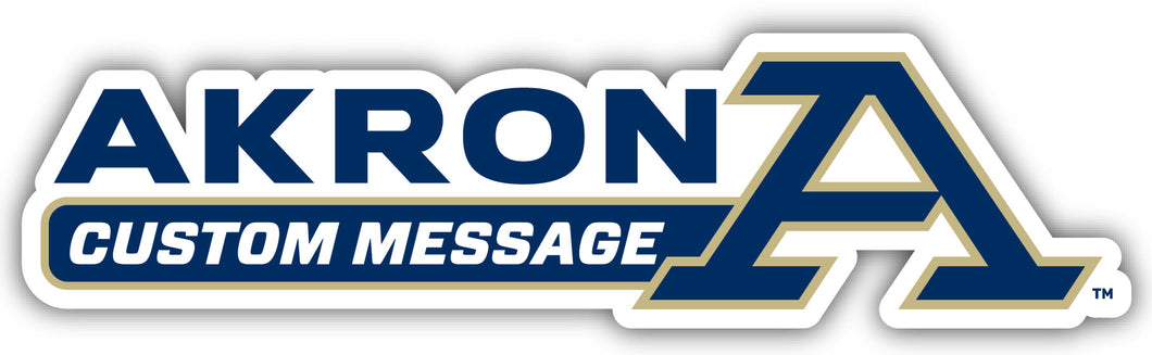 Akron Zips 4-Inch Wide Customizable Vinyl Decal Sticker Officially Licensed Collegiate Product 