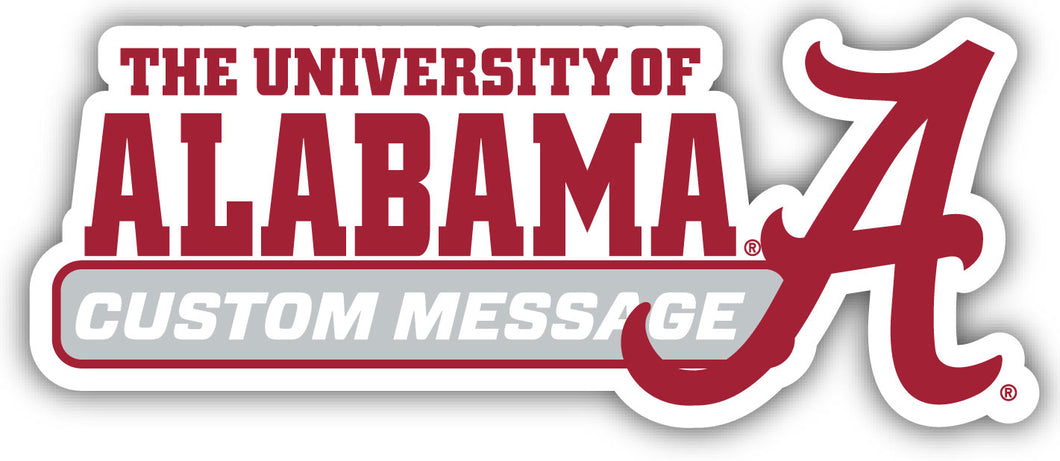 Alabama Crimson Tide 4-Inch Wide Customizable Vinyl Decal Sticker Officially Licensed Collegiate Product 