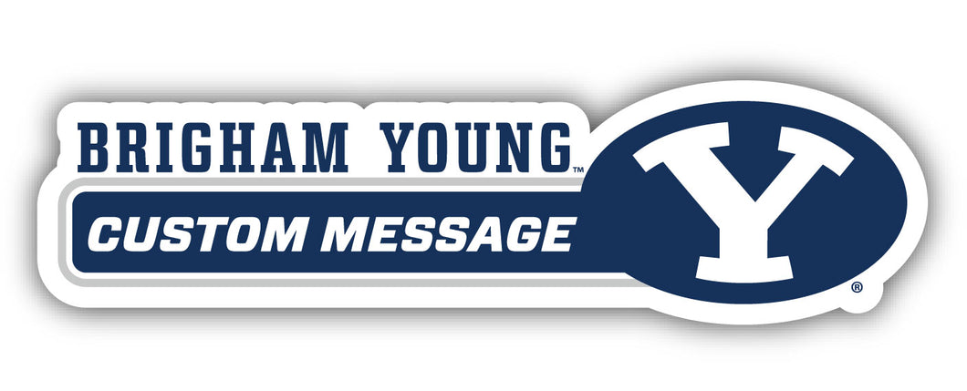 Brigham Young Cougars 4-Inch Wide Customizable Vinyl Decal Sticker Officially Licensed Collegiate Product 