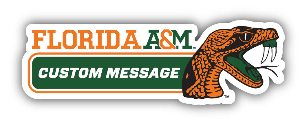 Florida A&M Rattlers 4-Inch Wide Customizable Vinyl Decal Sticker Officially Licensed Collegiate Product 