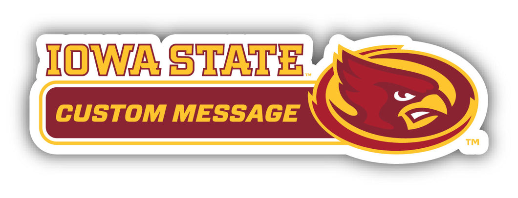 Iowa State Cyclones 4-Inch Wide Customizable Vinyl Decal Sticker Officially Licensed Collegiate Product 