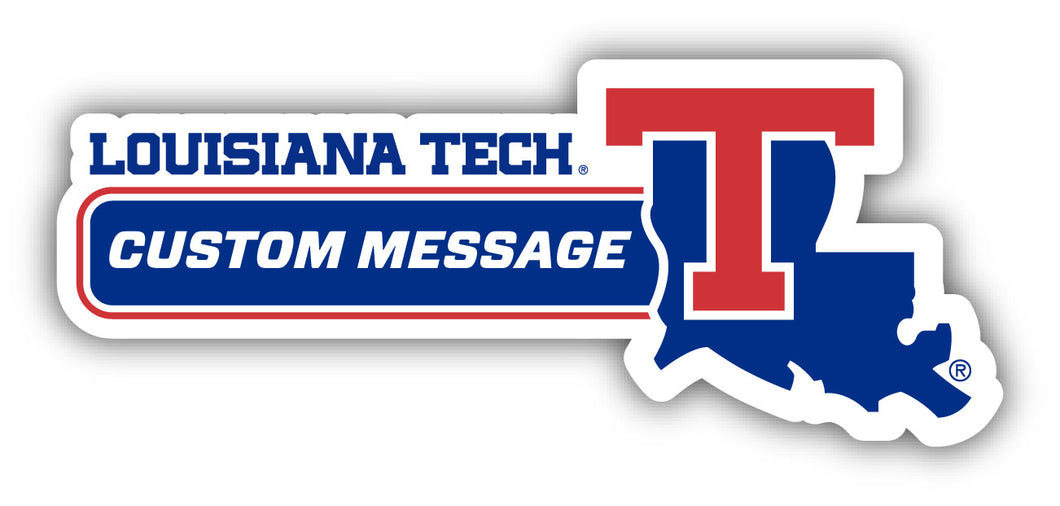 Louisiana Tech Bulldogs 4-Inch Wide Customizable Vinyl Decal Sticker Officially Licensed Collegiate Product 