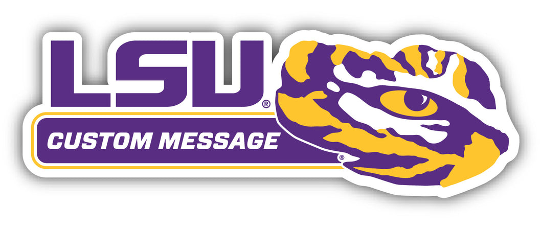 LSU Tigers 4-Inch Wide Customizable Vinyl Decal Sticker Officially Licensed Collegiate Product 