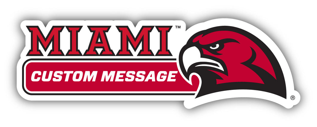 Miami University of Ohio 4-Inch Wide Customizable Vinyl Decal Sticker Officially Licensed Collegiate Product 