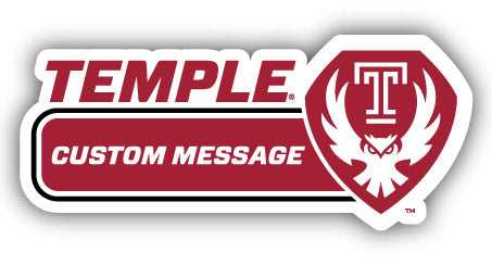 Temple University 4-Inch Wide Customizable Vinyl Decal Sticker Officially Licensed Collegiate Product 