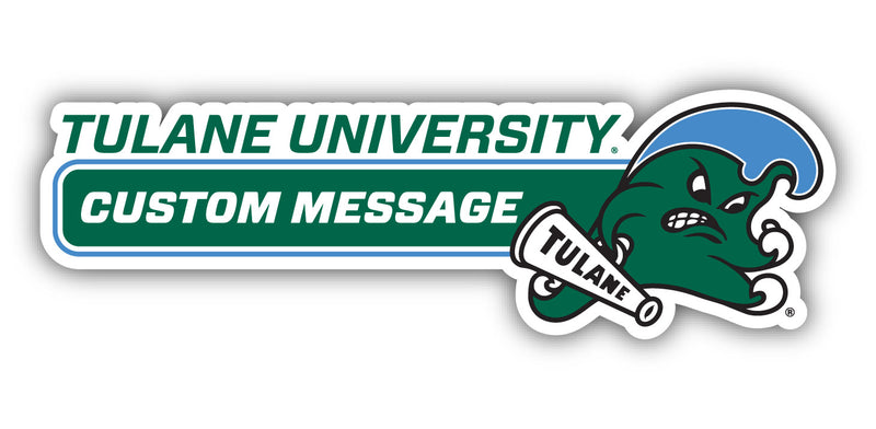 Tulane University Green Wave 4-Inch Wide Customizable Vinyl Decal Sticker Officially Licensed Collegiate Product 
