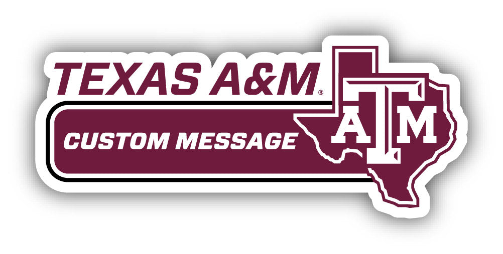 Texas A&M Aggies 4-Inch Wide Customizable Vinyl Decal Sticker Officially Licensed Collegiate Product 