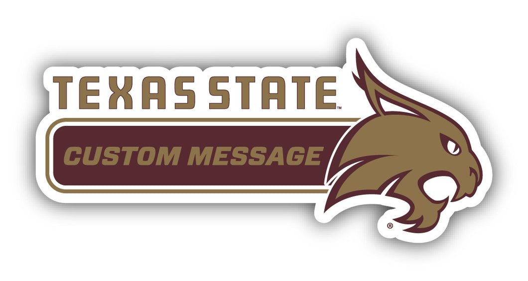 Texas State Bobcats 4-Inch Wide Customizable Vinyl Decal Sticker Officially Licensed Collegiate Product 