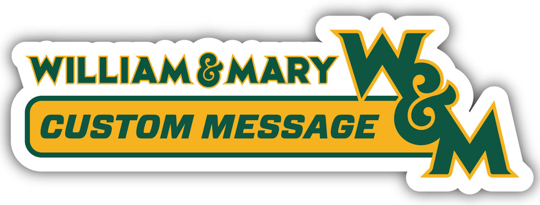 William and Mary 4-Inch Wide Customizable Vinyl Decal Sticker Officially Licensed Collegiate Product 