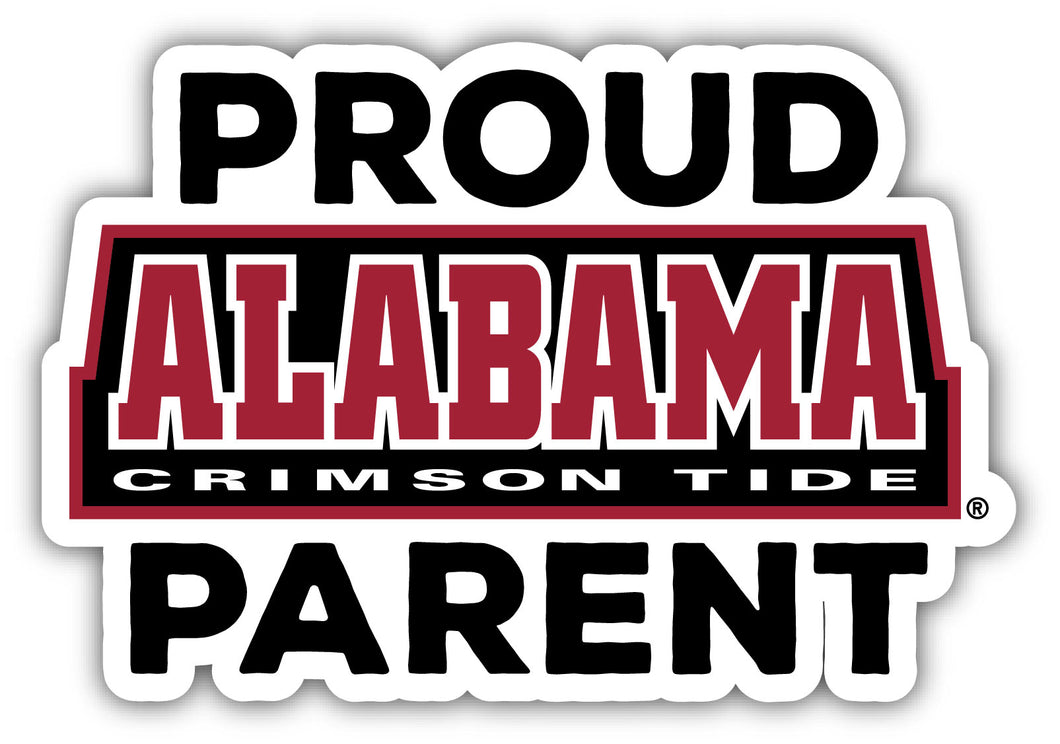 Alabama Crimson Tide 4-Inch Proud Parent 4-Pack NCAA Vinyl Sticker - Durable School Spirit Decal