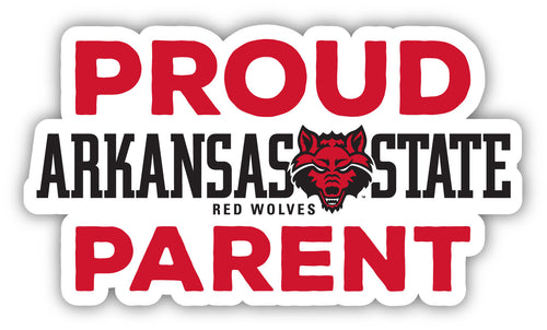 Arkansas State 4-Inch Proud Parent 4-Pack NCAA Vinyl Sticker - Durable School Spirit Decal