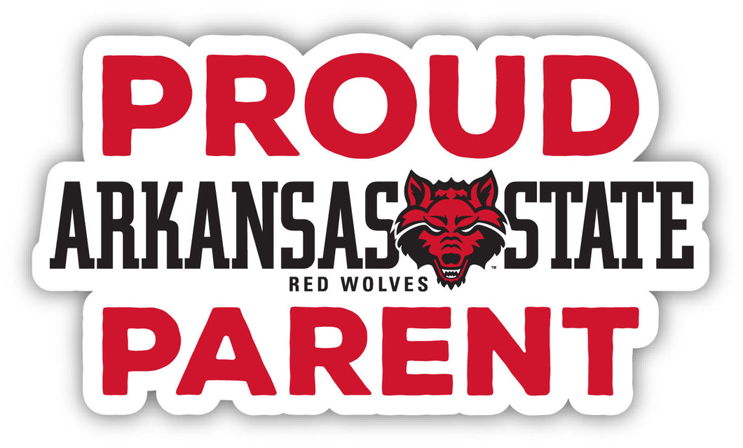 Arkansas State 4-Inch Proud Parent 4-Pack NCAA Vinyl Sticker - Durable School Spirit Decal
