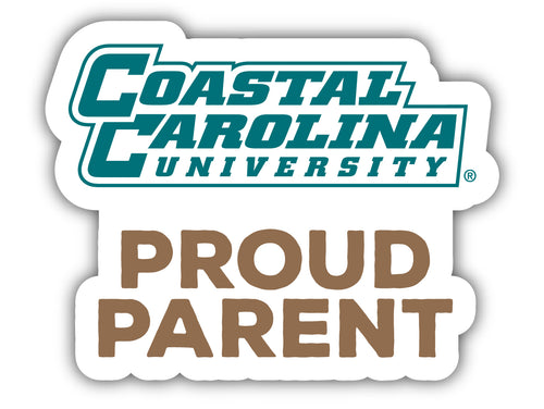 Coastal Carolina University 4-Inch Proud Parent 4-Pack NCAA Vinyl Sticker - Durable School Spirit Decal