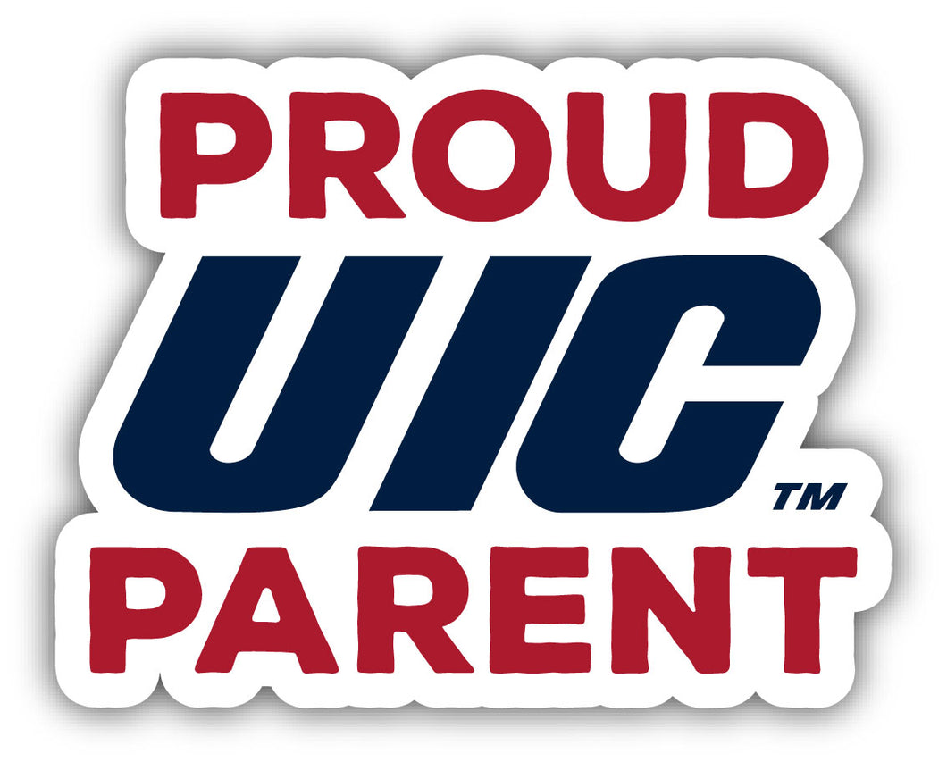 University of Illinois at Chicago 4-Inch Proud Parent NCAA Vinyl Sticker - Durable School Spirit Decal
