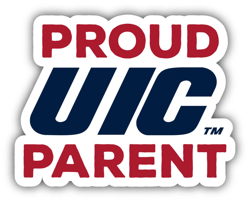 University of Illinois at Chicago 4-Inch Proud Parent NCAA Vinyl Sticker - Durable School Spirit Decal